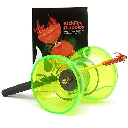KickFire Diabolos® Green Nova Chinese YoYo Diabolo Set with Carbon Sticks and String