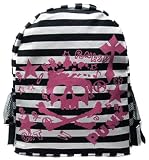Cross Bone Skull Prison Stripes School Backpack PUNK