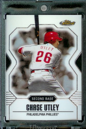 2007 Topps Finest #106 Chase Utley Baseball Card Philadelphia Phillies - Mint Condition - Shipped In Protective Display Case !!