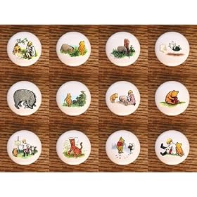 SET (12) CLASSIC POOH WINNIE THE POOH DRESSER DRAWER PULLS KNOBS