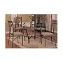 5 pc metal and glass dining room table set in a bronze metal finish