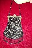 Art Deco Style Black Gothic Velvet Purse