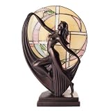 ART DECO T�nzerin Lampe aus Buntglas Tiffany Bronzefarbigvon "Juliana"