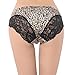 Liqqy Women's Leopard No Ride up Lace Trim Bikini Panty 3 Pack