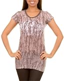 Dorothy Blue Womens Burn Out Tee (Large, Brown Wash)