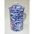 "blaue Drachen" Teebecher + Sieb & Deckel � 7,5cm H 14cm