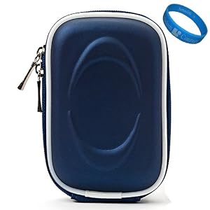Buy Navy Blue EVA SumacLife Compact Semi Hard Protective Camera Case for Sony Cyber-shot DSC-WX150 DSC-W690 DSC-TX66 DSC-TX20 DSC-TX200V DSC-WX50 DSC-WX70 DSC-W610 DSC-W620 DSC-W650 DSC-WX30 DSC-TX55 DSC-W550 DSC-TX100V DSC-TX10 DSC-WX10 DSC-WX9 DSC-W510 DSC-W530 DSC-W560 Compact Digital Camera + SumacLife TM Wisdom Courage Wristband with best Price