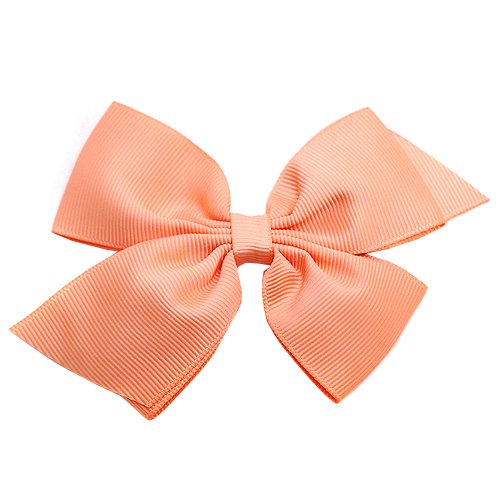 Boutique Baby Girl Peach Grosgrain Hair Clippie