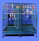 Stainless Steel Enormous Double Macaw Cage with Divider 80 x 40 x 72