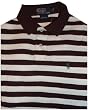 Men's Polo By Ralph Lauren Short Sleeve Polo Cream with Burgundy Stripes Size Large