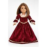 Royal Velvet - Burgundy Royal Velvet Gown; fits 18 inch American Girl dolls.