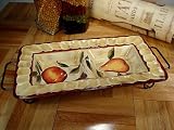 2 Section dish with metal stand Deco Fruit design - D`Lusso Collections (Set of 12)