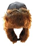 Black Vinyl Faux Fur Trooper Hat Cap Fargo