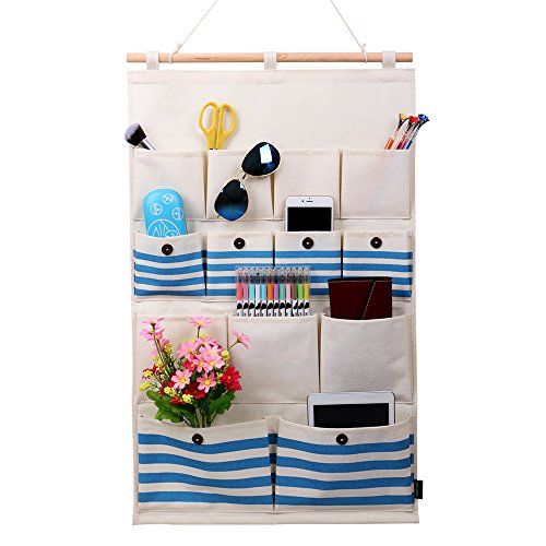 Homecube linen/cotton fabric 13 pockets wall door close…