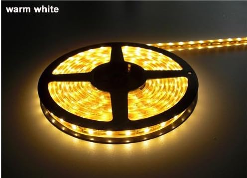 WietusTM 12V Warm White Ribbon High Quality LED Strip Lighting,Waterproof LED Flexible Light Strip with 300 SMD3528 LED, 16.4 Ft/5 Meters