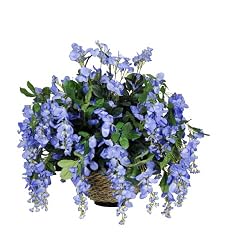 Artificial Periwinkle Blue Wisteria Hanging Basket