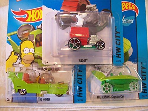 2015 Hot Wheels Hw City - Snoopy, The Homer, The JETSONS Capsule Car - Lot of 3!!