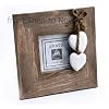 Chic & Shabby Natural Wooden Square Standing Photo Frame Hanging Cream Hearts