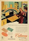 1943 Ad Callaway Towels Cotton Rugs Bathroom Green Rose - Original Print Ad