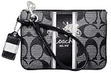 Coach Signature Heritage Stripe Case Wristlet Bag 41659 Black