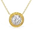 One of a Kind 7/8ct TDW Round White & Fancy Yellow Diamond Pendant in 18kt Gold (FG/SI)