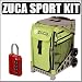 Zuca Sport Wheeled Complete Luggage Set With Frame Gray and Insert Bag Apple Green