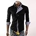 Herrenhemd Casual-Style Karo-Muster Smokinghemd schwarz(W04S)