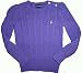 Ralph Lauren Girls Sweater Size 6 Purple w/ Lime Pony