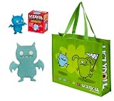 UglyDoll Ice-Bat Set including one Classic Ice-Bat, one Mystery Action Glow Figure and an UglyDoll Green Tote Bag