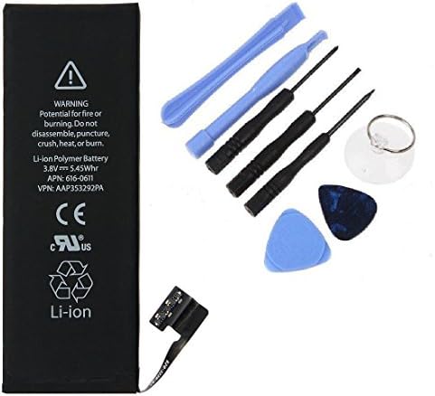 Replacement Battery for iPhone 5 by Samah 3.8V 1440 mAh Li-ion Battery + Instructions + Tools