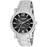 Akribos XXIV Men's AKR465SS Ultimate Stainless Steel Swiss Day and Date Diamond Watch
