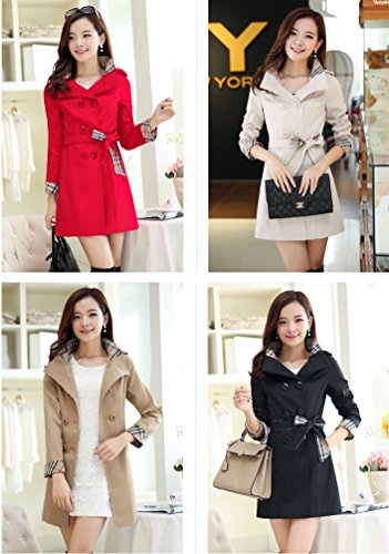 クラシック トレンチ コート レディース ショート丈 ダブル チェック