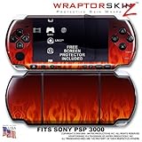 Fire on Black WraptorSkinz Skin and Screen Protector Kit fits Sony PSP 3000 ....