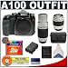 Sony Alpha A100 10.2MP Digital SLR Camera + Tokina 28-80mm AF Lens + Tokina 100-300mm AF Lens + Transcend 2GB 133X CompactFlash Card + USB Card Reader + Spare Replacement Battery for Sony NP-FM55H + SLR Gadget Bag