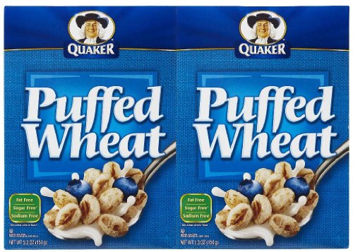 Quaker Puffed Wheat, 5.2 oz, 2 pk