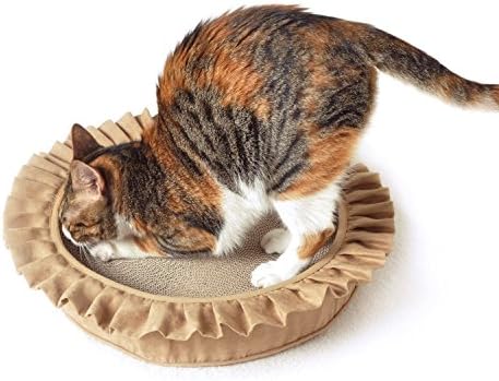 4CLAWS Mess Free Round Scratching Bed 14" (Chocolate Set)