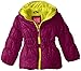 Pink Platinum Girls' Puffer Coat In Heart Print