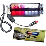 ZHOL&reg; 8 LED Visor Dashboard Emergency Strobe Lights Red/white