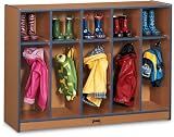 SPROUTZ Toddler Coat Locker - 5 Sections (Red Trim), by Jonti-Craft