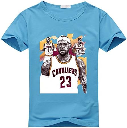 LBJY Fashion Kids Cleveland Cavaliers classic Cotton T-Shirt 4T/4Y-5Y Baby blue