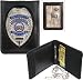 Leather Neck ID / Badge Holder 2 Fold Wallet w/Chain