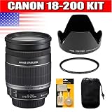 Canon EF-S 18-200mm f/3.5-5.6 IS Standard Zoom Lens for Canon DSLR Cameras + Accessories