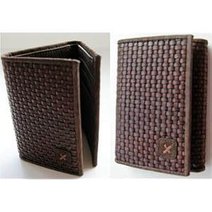 $85 Tommy Bahama Mens Weave Trifold Leather Wallet