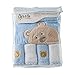 Hooded Towel - 100% Cotton Baby Hooded Terry Bath Towel with 4 Washcloths by Ely's & Co. (Light Blue)