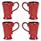 red Boxwood topiary mug set of 4