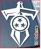 Tennessee Titans Sword Car Window Vinyl Decal Sticker 10" Tall (Color: White)