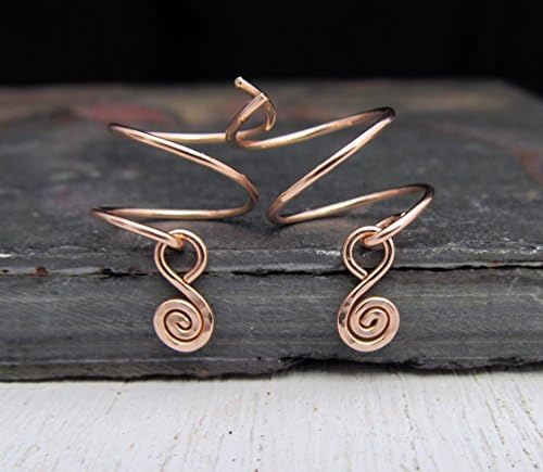 14/20 Rose Gold Filled Double Piercing Earrings with Spiral Charm
