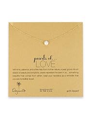 DOGEARED Pearls Of Love Gold Dipped Boxed Necklace