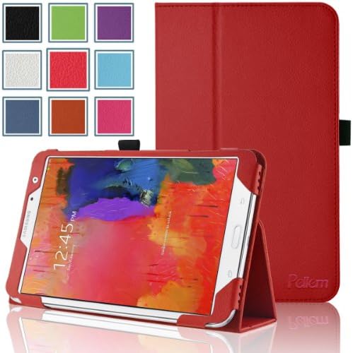 Pellem 2014FCR Samsung Galaxy Tab Pro 8.4 Case - Slim Folding Cover Case for SM-T320 / T321 / T325 Samsung Galaxy Tab Pro 8.4 Inchs Tablet (With Smart Cover Auto Wake/Sleep), Red
