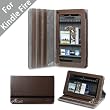 Acase Premium Micro Fiber Leather Case with built-in Stand for Kindle Fire Full Color 7" Multi-touch Display, Wifi (Brown)